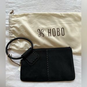 NWT New Hobo Sable Clutch Velvet Hide Black